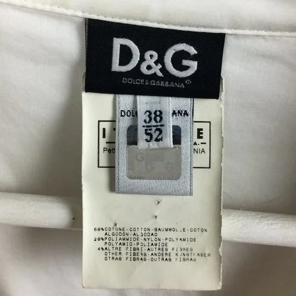 D&G White Button Down Shirt 38/52